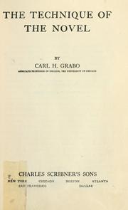 Cover of: The technique of the novel