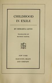 Cover of: Childhood in exile.