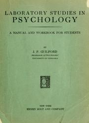 Cover of: Laboratory studies in psychology by J. P. Guilford