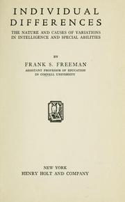Cover of: Individual differences by Frank Samuel Freeman