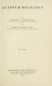 Cover of: Quantum mechanics by Edward Uhler Condon