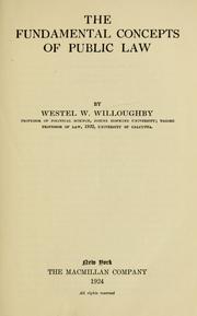 Cover of: The fundamental concepts of public law by Westel Woodbury Willoughby