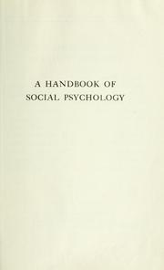 A handbook of social psychology by Carl Allanmore Murchison