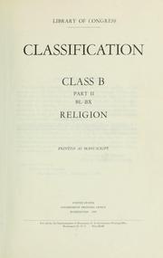 Cover of: Classification by Library of Congress. Classification Division