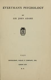 Cover of: Everyman's psychology by John Adams