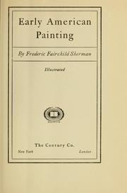 Cover of: Early American painting