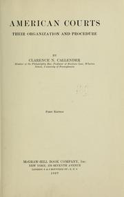Cover of: American courts by Clarence Newell Callender