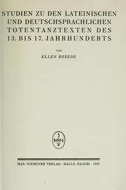 Cover of: Studien zu den lateinischen und deutschsprachlichen Totentanztexten des 13. bis 17. jahrhunderts