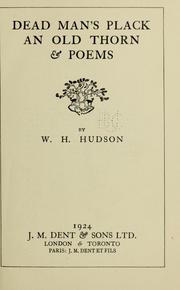 Cover of: Dead man`s plack by W. H. Hudson