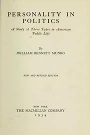 Cover of: Personality in politics by William Henry Bennett