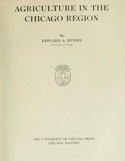 Cover of: Agriculture in the Chicago region