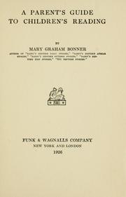 Cover of: A parent's guide to children's reading by Mary Graham Bonner