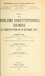 Cover of: Le probleme constitutionnel chinois by K'ai-sheng Wu