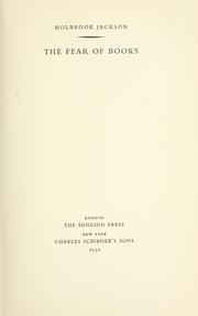 Cover of: The fear of books by Holbrook Jackson