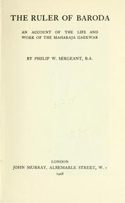 Cover of: The ruler of Baroda | Philip Walsingham Sergeant