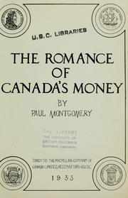 Cover of: The romance of Canada's money