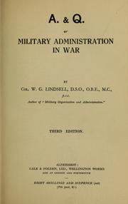 Cover of: A. & q. by Lindsell, W. G. Sir