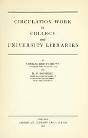 Cover of: Circulation work in college and university libraries