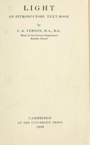 Cover of: Light by Charles Gayford Vernon