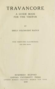 Cover of: Travancore by Emily Gilchriest Hatch