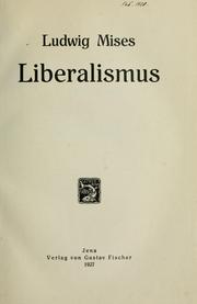 Cover of: Liberalismus by Ludwig von Mises