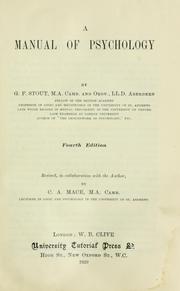 Cover of: Manual of sychology by Stout, George Frederick