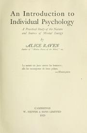 An introduction to individual psychology by Alice Raven