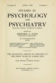 Cover of: The reasoning ability of children in the first years of school life by Thomas Verner Moore