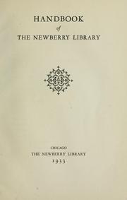Cover of: Handbook of the Newberry Library.