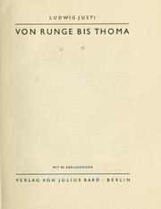 Cover of: Von Runge bis Thoma