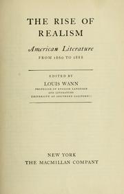 Cover of: The rise of realism: American literature from 1860 to 1888.