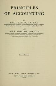 Cover of: Principles of accounting