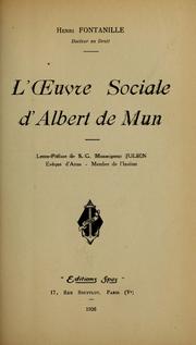 Cover of: L'oeuvre sociale d'Albert De Mun