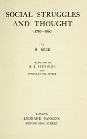 Cover of: Social struggles and thought (1750-1860) by Max Beer