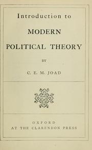 Cover of: Introduction to modern political theory