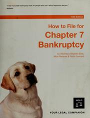 Cover of: How to file for Chapter 7 bankruptcy by Stephen Elias