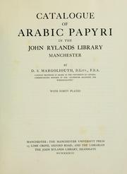 Cover of: Catalogue of Arabic papyri in the John Rylands Library, Manchester
