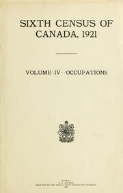 Cover of: Sixth census of Canada, 1921. by Canada. Dominion Bureau of Statistics.