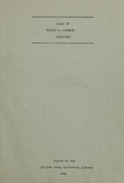 Cover of: Diary of George W. Johnson, 1823-1893 by George Washington Johnson, George Washington Johnson