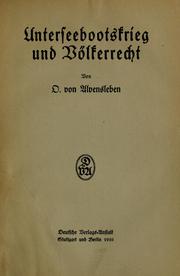 Cover of: Unterseebootskrieg und Völkerrecht