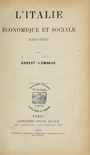 Cover of: L' Italie économique et sociale (1861-1912)