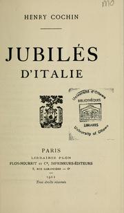 Cover of: Jubilés d'Italie