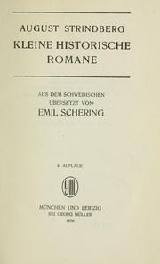 Cover of: Kleine historische Romane by August Strindberg