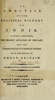 Cover of: An analysis of the political history of India by Sir Richard Joseph Sulivan