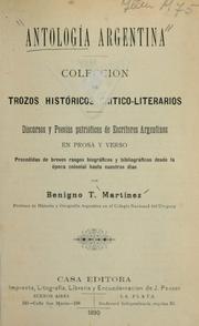 Cover of: Antología argentina by Benigno T Martínez