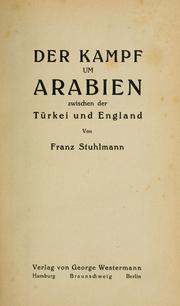 Cover of: Der Kampf um Arabien zwischen der Türkei und England