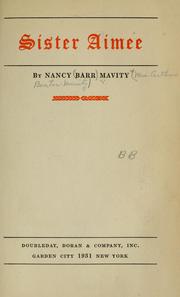 Cover of: Sister Aimee by Nancy Barr Mavity