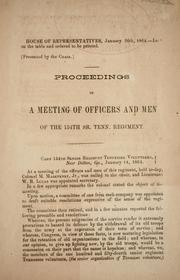 Cover of: Proceedings of a meeting of officers and men of the 154th Sr. Tenn. Regiment