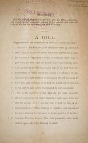 Cover of: A bill supplemental to the several acts in relation to public printing.