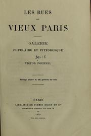 Cover of: Les rues du vieux Paris by Victor Fournel